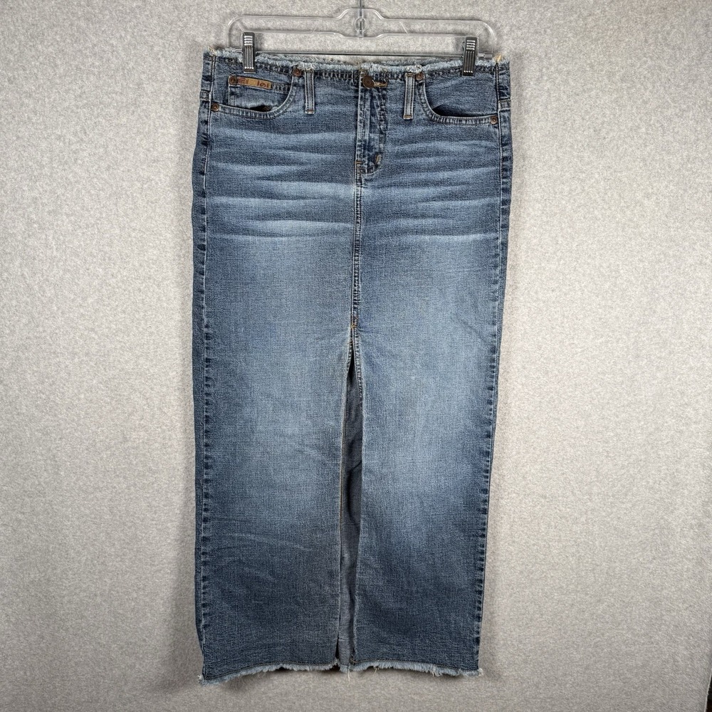 Lei low rise maxi skirt womens 30" denim Y2K Vintage cut off wiast slit